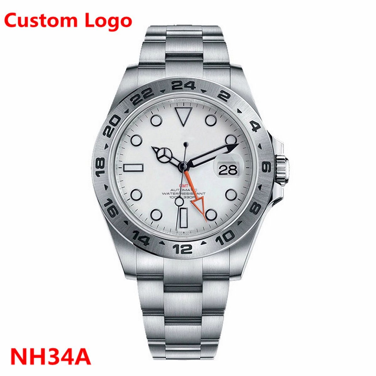 Stainless Bracelet Diver - Reloj mecánico automático GMT NH34 de