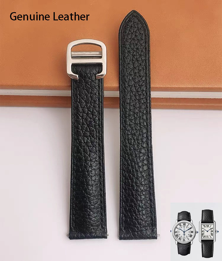 Cartier Watch Santos - Correa de reloj de cuero genuino