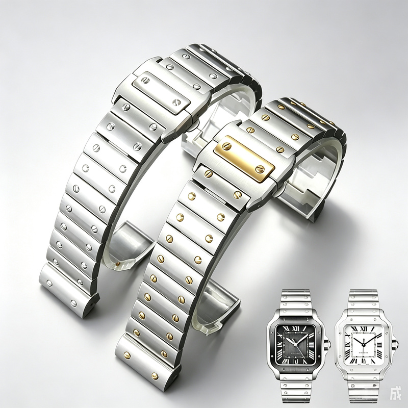 Cartier Watch Santos - Correa de reloj de acero inoxidable