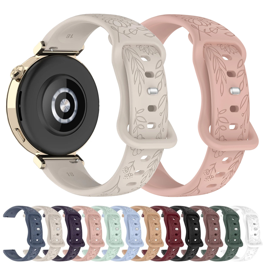 Silicone Watch Band 22Mm - Correa de silicona con flores 3D