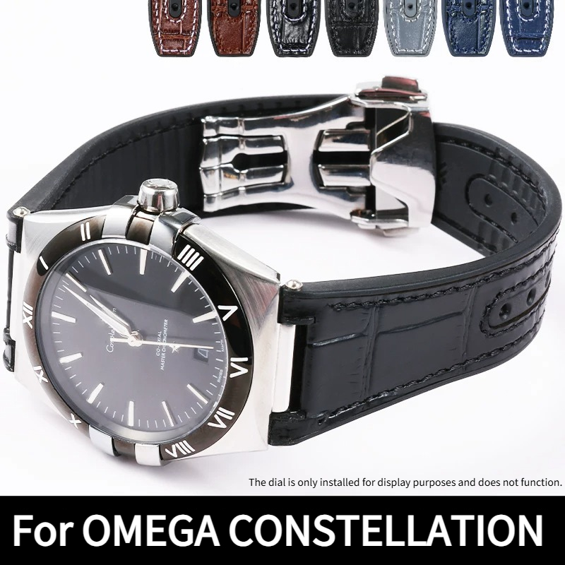 Omega Watch Constellation - Correa de reloj de cuero genuino