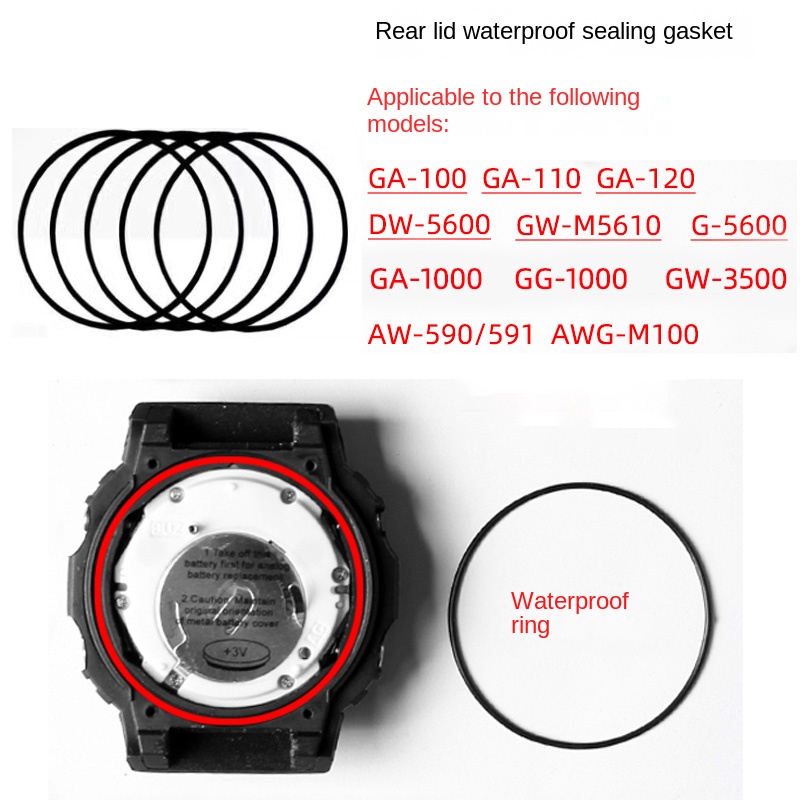 Casio Watch G-Shock Dw-5600 - Anillo impermeable de cubierta trasera para