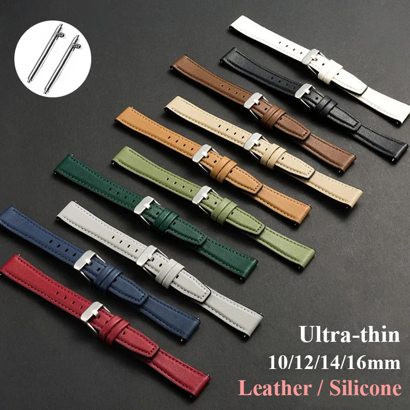 Suede Strap Watch - Correa de reloj de cuero ultrafina,