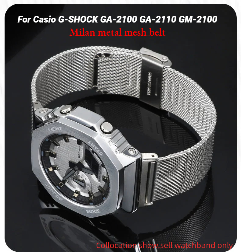 Casio Watch G-Shock Dw-5600 - Correa de malla metálica Milan para