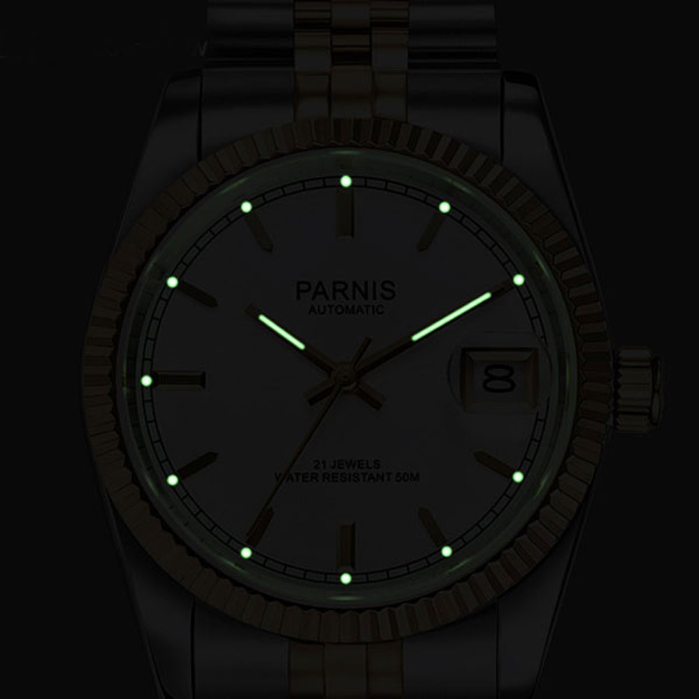 Reloj automático Parnis de 36m - Rolex Watch Datejust reseña y precio