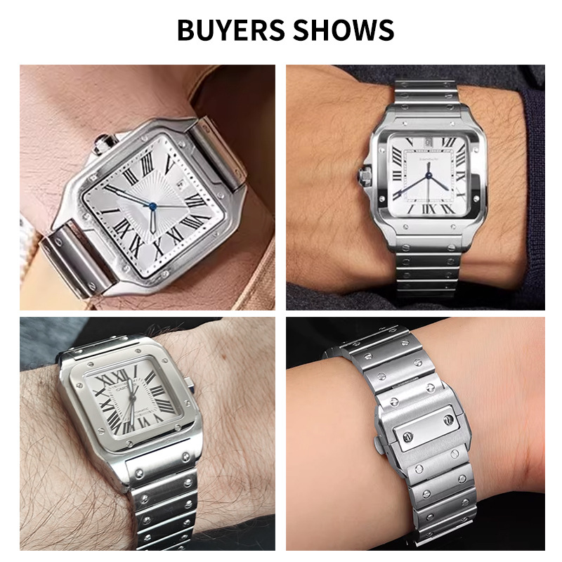 Correa de reloj de acero inoxi - Cartier Watch Santos reseña y precio