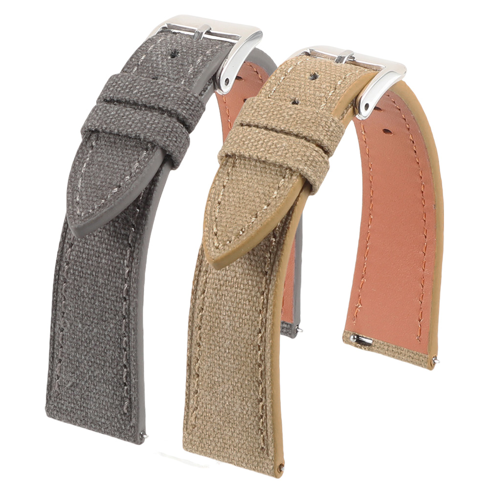 Correa de reloj delgada hecha  - Canvas Strap Watch reseña y precio