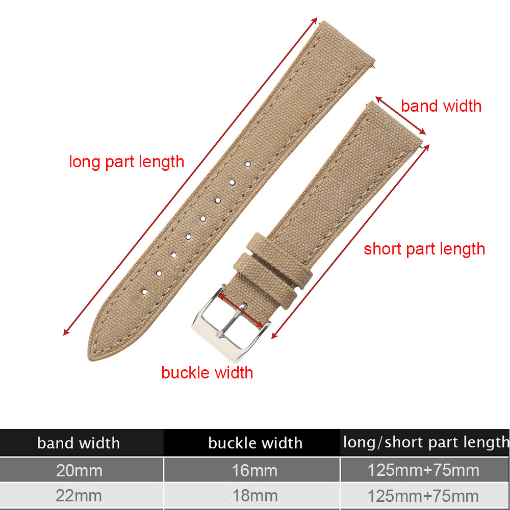 Correa de reloj delgada hecha  - Canvas Strap Watch reseña y precio