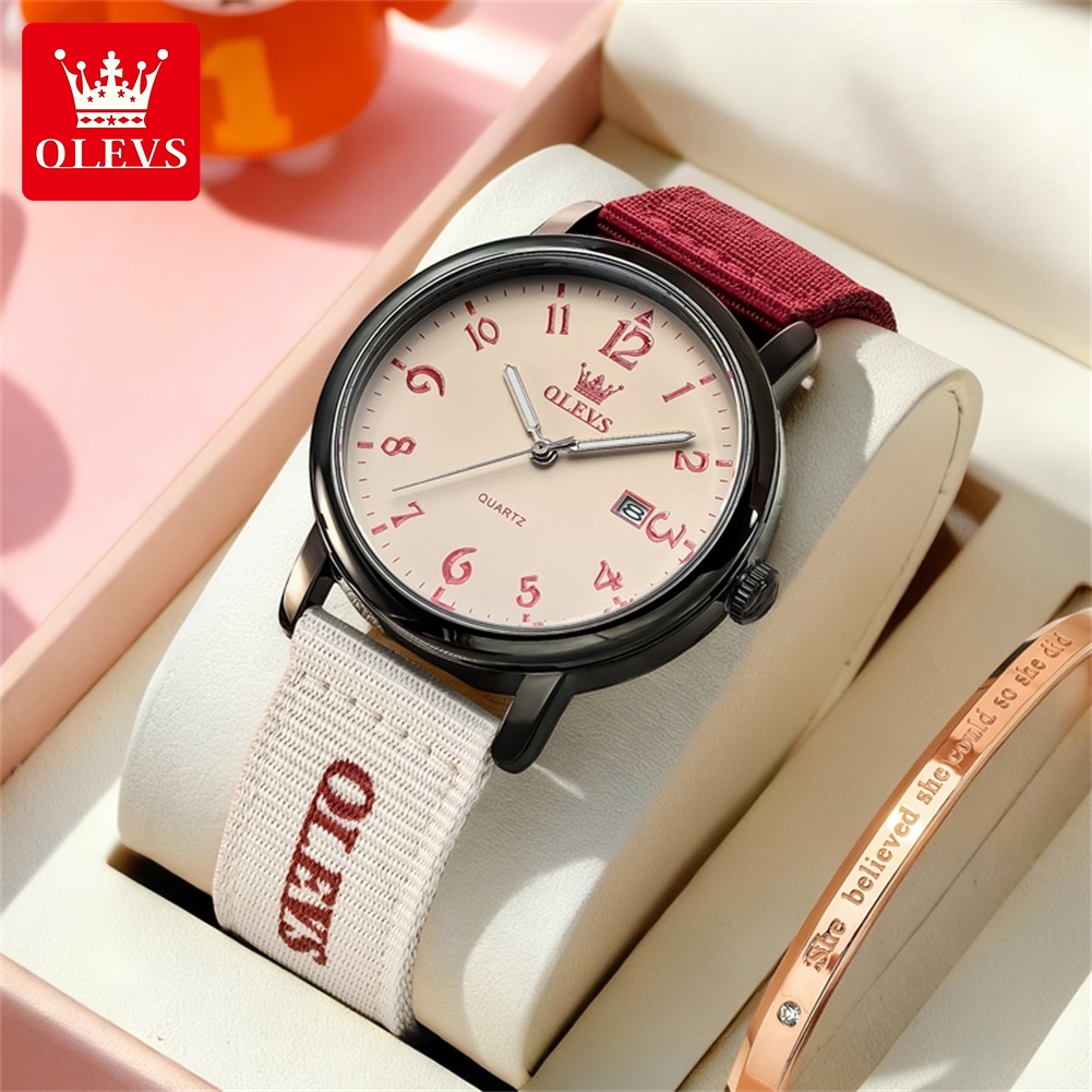 Reloj de cuarzo OLEVS, nuevo,  - Canvas Strap Watch reseña y precio