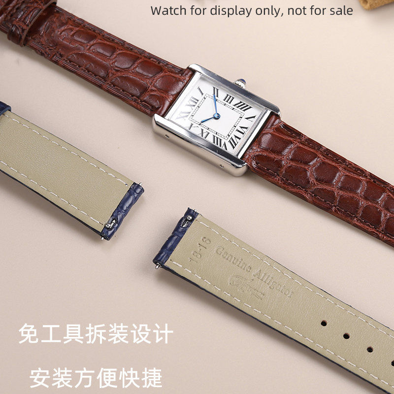 Correa de piel de cocodrilo pa - Cartier Watch Tank reseña y precio
