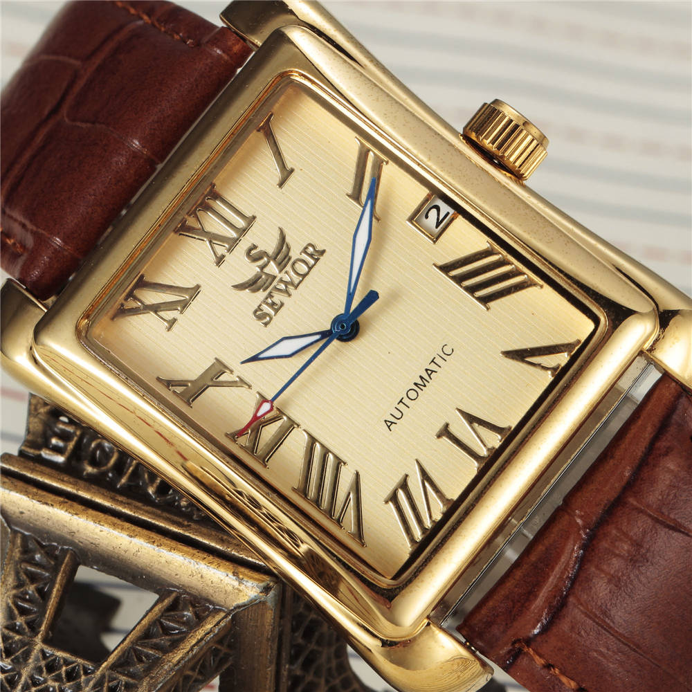SEWOR-relojes mecánicos automá - Cartier Watch Santos reseña y precio