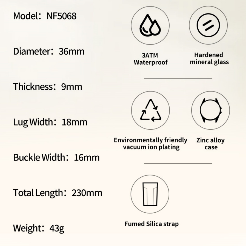 Nuevo Estilo NAVIFORCE Relojes - Silicone Band Women reseña y precio